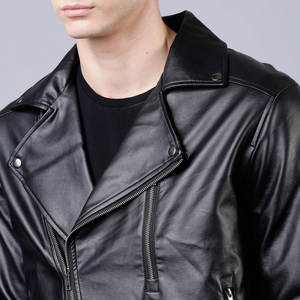 Veste en cuir de motard pour hommes de la saison d'hiver de taille régulière veste en cuir pour hommes de conception appropriée à la mode - Product Image 6