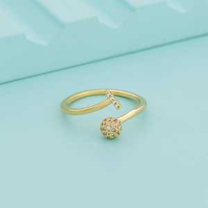 Anillos de Moda con Micro Pavé en Oro y Rodio, Estilo Eternidad con Forma de Número, Engaste Invisible, para Regalo - Product Image 1