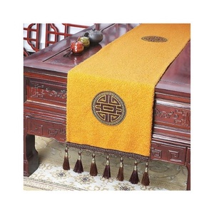 Hot Sale Wholesale 100% Organic Cotton Embroidered Factory Price Custom Design Extra-long Heat Resistant <b>Table</b> <b>Runner</b> for Home - Product Image 1