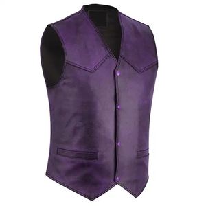 Gilet court en cuir durable pour hommes, construction respirante pour les activités de plein air d'été et les vêtements décontractés - Product Image 5