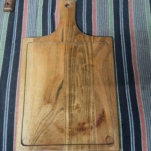 Tabla de Cortar Clásica de Madera, Tabla de Servir de Bambú y Madera de Mango, para Verduras y Frutas, con Mango, Utensilios de Cocina, Personalizable - Product Image 1