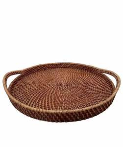 Plateau de stockage d'eau tissé avec logo personnalisé le plus populaire grand plateau tissé à la main plateau de service - Product Image 3