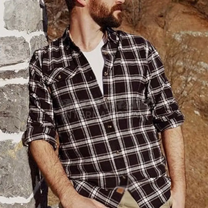 Camisa de Cuadros de Algodón de Alta Calidad para Hombre, Moderna, con Botones, Ideal para Camisa y con Logotipo Personalizado - Product Image 5