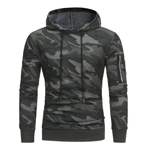 New Arrival High Quality Customized Logo Printing Light Weight Men Street Wear Camouflage Hoodie