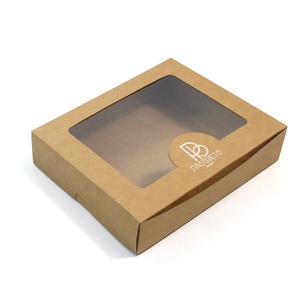 Giấy Màu Nâu Đóng gói hộp có thể gập lại bánh tráng miệng hộp takeout dùng một lần bánh hộp giấy với cửa sổ - Product Image 4