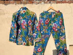 Conjunto de pijama de algodón indio, Conjunto de pijama de noche suave hecho a mano indio, Conjunto de pijama de algodón puro 100% - Product Image 4