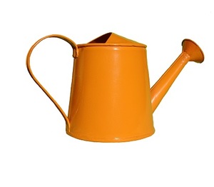 Arrosoir en métal avec finition galvanisée orange Design moderne avec poignée noire pour accessoires de jardin vente entière - Product Image 1