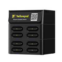 Estación de Alquiler de Baterías Portátiles Inteligente Apilable de 8 Ranuras con Pantalla Publicitaria, Pago USB POS y Carga Rápida de 45W