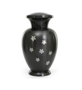 Brass Cremation Pet <b>Urn</b> Set Of 2 Size: 6" 8" Black with Golden <b>Cat</b> Face Engraved With High Quality - Product Image 2