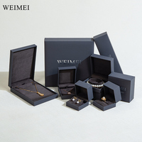 WEIMEI Boîte à bijoux haut de gamme avec logo personnalisé Boîte à bagues en cuir Emballage de boîte à bijoux en cuir PU pour boucles d'oreilles bracelet collier