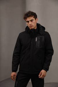 High Quality Men's Long Hooded Softshell Jacket Winter Coat with Fur Trim <b>Waterproof</b> Windproof Thick Warm for Hiking and Skiing - Product Image 6