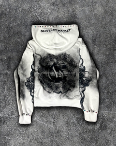 Fabricante Industrial personalizado 500gsm gemas de Terry francés sudaderas con capucha lavado sucio bordado sudaderas con capucha - Product Image 2