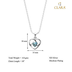 NOVAMART Fine Platinum Rhodium-Plated Heart Pendant Necklace- 925 Sterling <b>Silver</b> Wholesale Export - Product Image 5