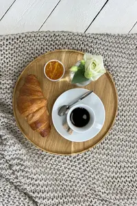 Bandeja de madera para servir, platos redondos para cenar, platos para servir alimentos, decoración del hogar, verduras - Product Image 4