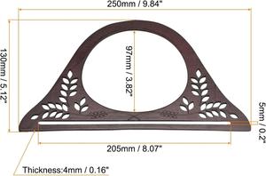 Luxury Bamboo Half <b>Ring</b> Handle Bag Accessory Small <b>Wood</b> Handbag Part <b>for</b> Shoulder Bag Use - Product Image 3