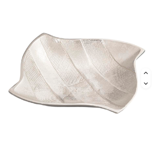 Herramientas para servir alimentos y ensaladas, bandeja para servir alimentos de material metálico, bandeja decorativa fundida de aluminio Chapado en plata - Product Image 3