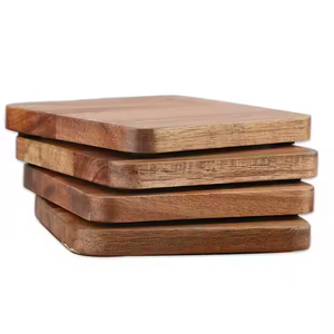 Posavasos de madera de nogal personalizados de alta calidad, diseño cuadrado y redondo de Crescent Crafts - Product Image 5