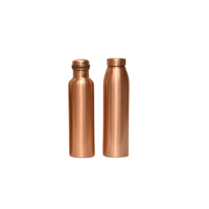 Juego de 2 uds. Botella de cobre puro con acabado liso para agua potable, uso en oficina y escuela, botella de cobre a prueba de fugas - Product Image 1