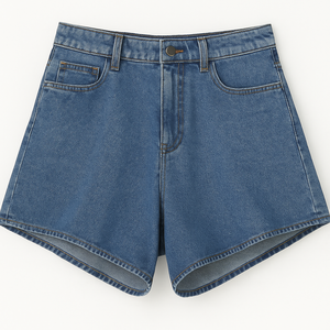 Pantalones cortos de mezclilla de pierna recta de cintura alta retro para mujer, con piernas largas, sueltos y versátiles, de alta calidad - Product Image 1