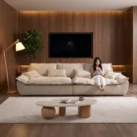 Canapé sectionnel inclinable moderne en tissu/cuir PU, forme carrée, dossier souple, accoudoirs rembourrés, pieds en bois, luxe moderne pour salon