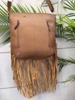 Tas Selempang Kulit Sapi Motif Barat, Ukiran Tangan, Desainer, Gaya Gypsy Boho Vintage, Buatan Tangan, Kapasitas Besar