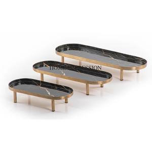 Top Standard Quality Set of 2 Rectangle Shape Metal Serving <b>Tray</b> With Unique Fancy Designer Handles for Best Grip in Best Price - Product Image 5