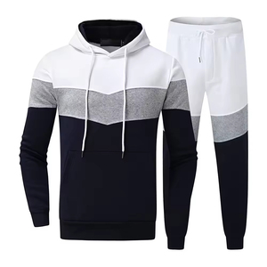 100% Cotton High Quality Tracksuit for Men Customised Pullover Hoodie Sweatpants <b>Trousers</b> Sets Wholesale Comfortable OEM - Product Image 3