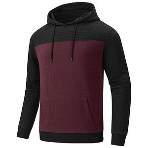 High Quality <b>Quilted</b> Pullover <b>Hoodie</b> for Men | Winter 100% Cotton Streetwear Sweatshirt Custom Logo Quick Dry Breathable OEM/ODM - Product Image 2