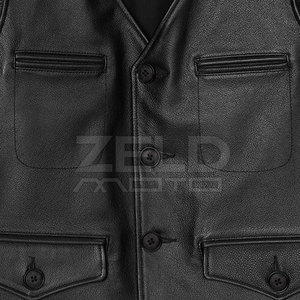 Chaleco de cuero de moda para la venta Chaleco de cuero de nueva llegada Chaleco de cuero genuino para hombres Uso de invierno - Product Image 4
