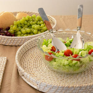 Prix direct d'usine élégant plateau en rotin Rectangle festonné bas quantité minimale de commande variété de choix OEM acceptable tissé à la main du Vietnam - Product Image 5