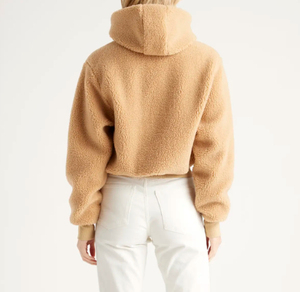 High Quality Polar <b>Sherpa</b> Hoodie Custom Logo Printing Loose Fit Tops with Solid Color Full Zipper <b>jacket</b> for <b>men</b> and women - Product Image 6