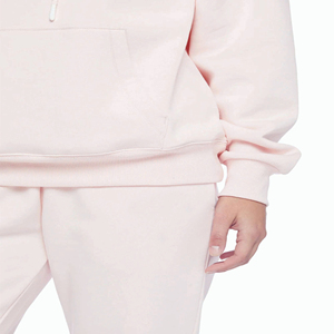 ชุดเสื้อมีฮู้ดสไตล์เกาหลีสำหรับผู้หญิงเสื้อผ้าถักยาวคอตตอนแบบสวมศีรษะสีทึบโลโก้ออกแบบได้ตามต้องการ - Product Image 5