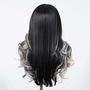 DWY Glueless Synthetic Lace Front Body Wave <b>Wig</b> 32-Inch Adjustable Cap Heat Resistant Fiber Transparent Black HD Lace - Product Image 5