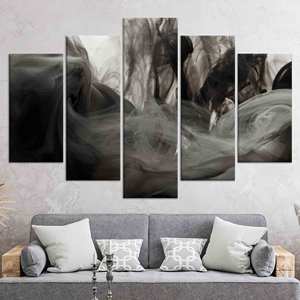 Tableau sur toile Gris Fumé : Décoration murale moderne, œuvre d'art imprimée sur toile, lot de 5 toiles assorties - Product Image 1