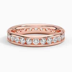 Lab Grown Diamond Channel <b>Set</b> <b>Ring</b> Round Brilliant Cut 14K Solid Gold Minimalist Statement <b>Ring</b> for Women Gift - Product Image 5