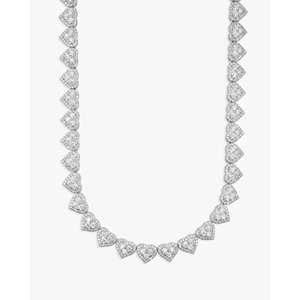 Colliers pour hommes en or 14 carats, sertis de moissanite D-Color VVS 12,6 carats au total, motif cœur en grappe, pour usage quotidien - Product Image 5