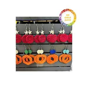 Pendientes elegantes de ratán para decoración de atuendos de moda, conjunto de joyería vintage de lujo, ideal para celebraciones de fiestas navideñas - Product Image 2