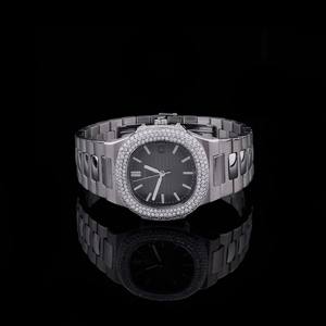 Estilo elegante Certificado VVS Moissanite Diamond Premium Acero inoxidable Hip-Hop Esfera árabe Movimiento suizo automático Reloj de pulsera - Product Image 2