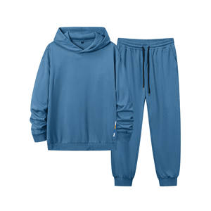 Ropa deportiva de invierno Sudadera con capucha informal y pantalones de chándal Hombres Conjunto de 2 piezas Bloque de color Chándales al aire libre para hombres Conjuntos de Jogger de diseño personalizado - Product Image 1