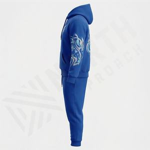 Survêtement décontracté élégant à capuche pour homme, couleur unie, impression personnalisée, manches longues, respirant, pour la gym et le fitness - Product Image 5