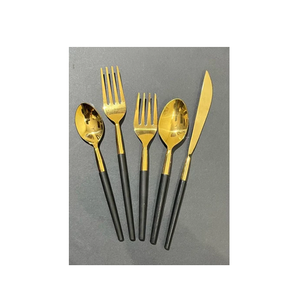 Wholesale Stainless Steel <b>Gold</b> <b>cutlery</b> Set Mirror Polished Flatware Utensils Set pvd handle - Product Image 1