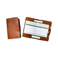 Porta Tarjetas de Puntuación de Golf de Cuero Genuino de Grano Completo, Personalizado, de Alta Calidad, Impermeable, Estilo Inglés, Ligero, Unisex, para Distancias Largas