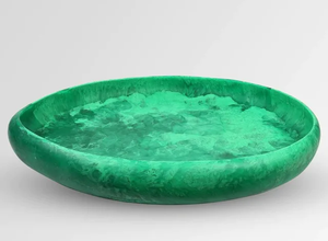 Assiette en résine au design moderne Vaisselle Bol à salade en résine rose et verte avec ombrage blanc Bol à nourriture Assiette de service - Product Image 2