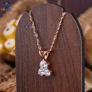 Pendentif en or rose avec diamant taillé rond 1.41 TDW par Labstone/Orner Every Memory avec diamants/couleur EF-VS - Product Image 2