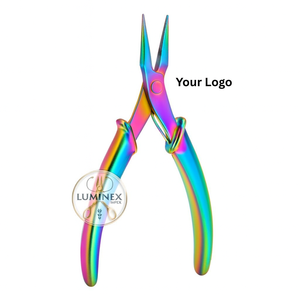 Pack économique pince à becs aiguilles en titane arc-en-ciel acier inoxydable avec logo personnalisé pour la fabrication de bijoux pince à becs aiguilles - Product Image 1