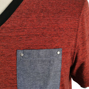 Col en V haute qualité hommes t-shirts vêtements d'été dernière conception à manches courtes 100% coton respirant et séchage rapide hommes t-shirt décontracté - Product Image 5