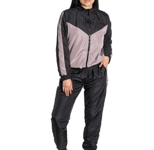 2025 femmes coupe-vent pantalon et veste ensemble survêtement en Nylon Logo personnalisé imprimé coupe-vent vestes pour dames - Product Image 3
