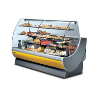 Comptoir de présentation en verre avec éclairage LED |   Vitrine personnalisable en acier inoxydable robuste, étanche, avec dos miroir et facile à nettoyer