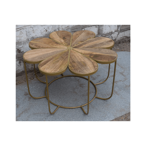 Mesa de Centro de Hierro y Madera Ecológica, Madera Maciza, Diseño Moderno para Sala de Estar, Oficina en Casa, Muebles de Dormitorio, Calidad Garantizada - Product Image 3