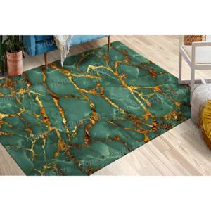 Green And Gold Marble Printed <b>Rug</b>: Luxury, Large, and Cute Design,Chenille <b>Rug</b> - Product Image 4
